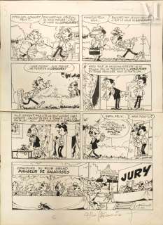 Attanasio, Dino (Né En 1925) Modeste Et Pompon | Le concours. Encre de Chine sur papier, signée, pour ce gag paru… | Millon