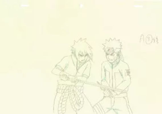 Kishimoto Masashi - Naruto | correction de genga- Naruto vs Sasuke – Naruto Shippuden – 3634 | La Galerie de la Bande Dessinée