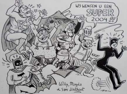 Linthout, Willy  - Originele tekening - Urbanus - Nieuwjaarskaart 2004 - (2003) | Catawiki
