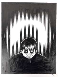 Rica Enrico Illustration... | RICA Enrico Illustration représentant un homme fumant Encre... | Vermot et Associés