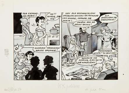 Szarlota Pawel (1947 - 2018) | Szarlota Pawel (1947 - 2018) | "Kubuś i Malwina. Wspomnienie z wakacji", plansza nr 12, 1992-1994 | Desa Unicum