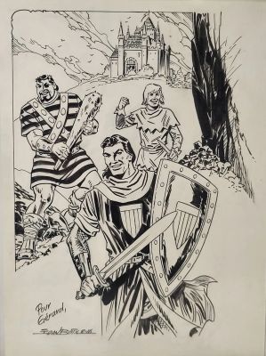 Joan Boix (1945), Thorgal, Dessin Dédicacé, Encre de Chine Sur Papier, Signé Et Daté 2016 En Bas À Gauche, Dim. 29 X 21 Cm. | Lot 326 : | misc / divers