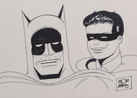 Bob Kane drawing of â€œBatmanâ€ and â€œRobinâ€. | Profiles in History