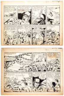 Gus Ricca (Attributed) | Major Victory Story Page Tiers Original Art Group of 2 (Chesler Studio, 1940s).... (Total: 2 Original Art) | Heritage