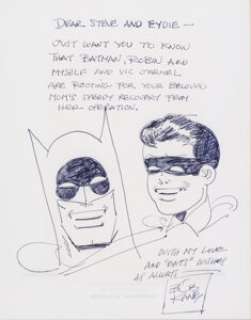 Bob Kane - Batman and Robin Specialty Sketch Original Art (undated).... | Heritage