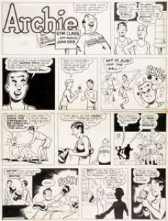 Bob Montana | Archie Sunday Comic Strip Original Art dated 5-18-47 (Archie, 1947).... | Heritage