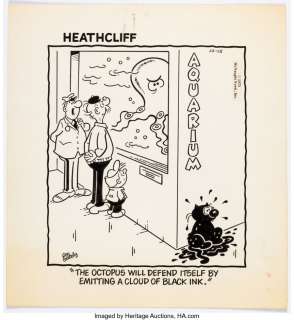 Gately, George - George Gately Heathcliff Daily Comic Strip Original Art dated 12-15-75(McNaught Syndicate, 1975). ...