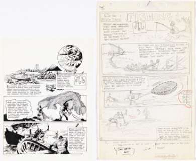 Mayer, Sheldon - Sheldon Mayer "Life in Bible Days" Preliminary Original Art and Stat Page (undated).... (Total: 2 Items)