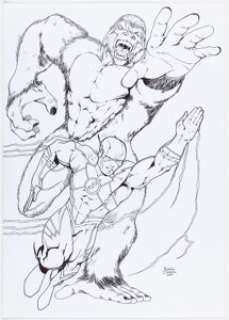 Twenty-First Century Comic Artist - Ricardo Oliveira - Flash and Gorilla Grodd Illustration Original Art (2017)....