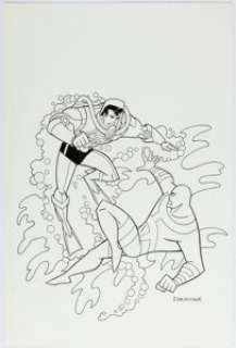 Doescher, Erik - Erik Doescher and Mike DeCarlo (attributed) Superman Animated Series Style Guide Illustration Original Art (DC, 19...