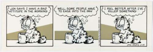 Davis, Jim | Jim Davis Garfield Daily Comic Strip Original Art dated 2-15-93 (United Feature Syndicate, 1993).... | Heritage