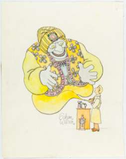 Wilson, Gahan | Gahan Wilson - Genie in a Lamp Illustration Original Art (c. 1970s).... | Heritage