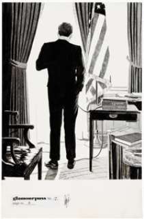 Dave Sim | glamourpuss #17 President John Kennedy Splash Page 4 Original Art (Aardvark-Vanaheim, 2011).... | Heritage