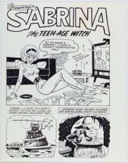 Archie Artist - Sabrina‘s Halloween Spooktacular #1 Complete 5-Page Story Re-Creation "Presenting Sabrina, the Teen-age Witch" Original Art (Archie, 1993). (Total: 8 Original Art)