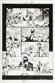 Howard Porter and Drew Geraci - JLA #40 Story Page 6 Original Art (DC, 2000).