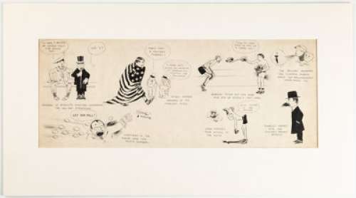 Rube Goldberg | San Francisco Bulletin Editorial Sports Comics Panel Original Art (Bulletin Publ., 1906). | Heritage