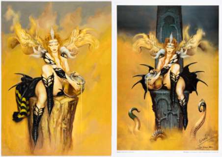 Ciruelo Cabral "Queen B" Painting Original Art and Signed Print (1999). (Total: 2 Items)