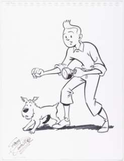 Azad, Ron Boyd, and others - Tintin Commission Sketches Original Art Group of 5 (c. 2000s). (Total: 5 Original Art)