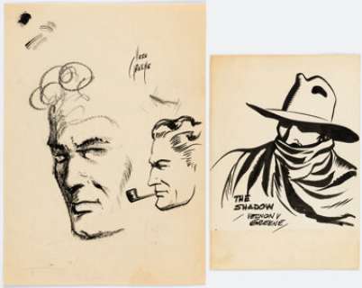 Vernon Greene - The Shadow Sketches and Illustration Original Art Group of 10 (c. 1940s). (Total: 10 Original Art) | Heritage