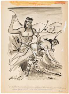 Bill Wenzel Romp July-1961 Single Panel Gag Cartoon Illustration Original Art (Humorama, 1961).