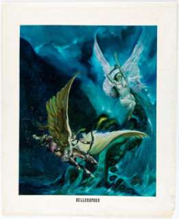 Esteban Maroto Heroes of Mythology Portfolio "Bellerophon and Pegasus" Painting Original Art (Earth-Art Graphics, 1978). | Heritage