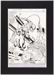 Bart Sears and Ray Kryssing Silver Surfer #93 Spider-Man Splash Page 1 Original Art (Marvel, 1994). | Heritage
