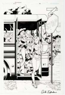 Dale Eaglesham and Nathan Massengill Justice Society of America #26 Splash Page 1 Original Art (DC, 2009).