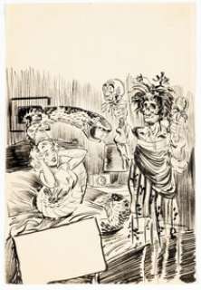 Warren Kremer Web of Mystery #1 Preliminary Cover Original Art (Ace Magazines, 1951). | Heritage