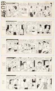 Frank King and Dick Moores Gasoline Alley Daily Comic Strips Original Art Group of 16 (Chicago Tribune Syndicate, 1959). (Total: 7 Items)