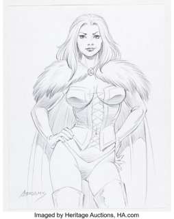 Paul Abrams - Emma Frost the White Queen Illustration Original Art (undated).