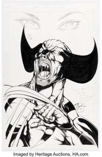Billy Tucci Wolverine / Shi: Dark Night of Judgment #1 Variant Cover Original Art (Crusade / Marvel, 2000).