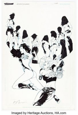 Kalman Andrasofszky Vampirella / Witchblade: The Feast #1 Unpublished Cover Original Art (Harris/Top Cow, 2005).