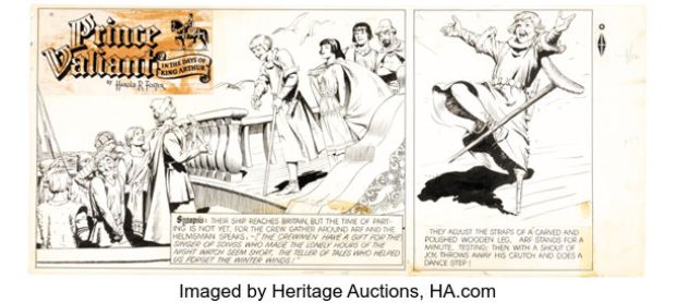 Hal Foster Prince Valiant #757 Partial Sunday Comic Strip Original Art dated 8-12-51 (King Features Syndicate, 1951). | Heritage