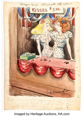 Barbara Shermund Pictorial Review January 1949 Single Panel Gag Cartoon Illustration Original Art (King Features Syndicate, 1949). | Heritage