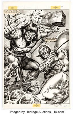 Val Mayerik and Ernie Chan The Savage Sword of Conan #104 Splash Page 29 Original Art (Marvel, 1984). | Heritage