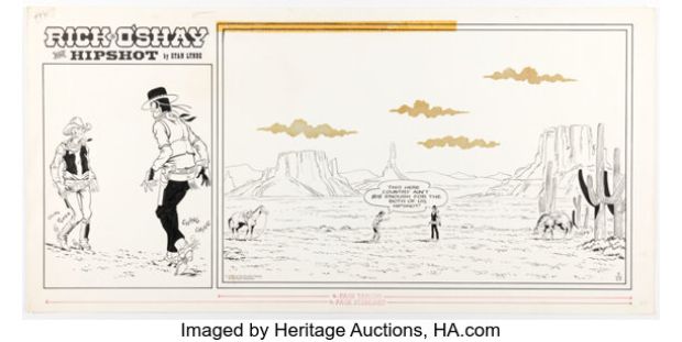 Stan Lynde Rick O‘Shay Sunday Comic Strip Original Art dated 9-23-73 (Chicago Tribune-N.Y. News Service, 1973).