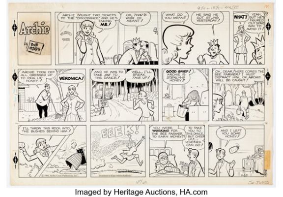 Bob Montana Archie Sunday Comic Strip Original Art dated 11-20-66 (King Features Syndicate, 1966). | Heritage