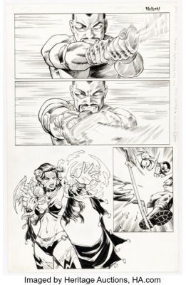 Reilly Brown and Nelson DeCastro Deadpool: The Gauntlet Infinite #5 Story Page 9 Original Art (Marvel, 2014).