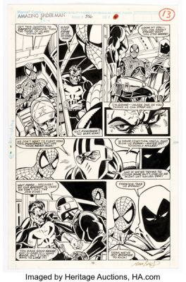 Mark Bagley and Randy Emberlin The Amazing Spider-Man #356 Punisher Story Page 9 Original Art (Marvel, 1991). | Heritage