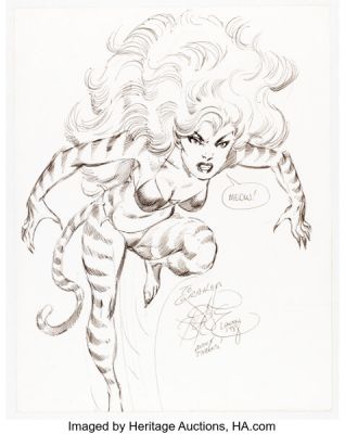 John Byrne - Tigra Specialty Illustration Original Art (1988).