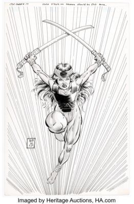 Mitch Byrd and Ken Branch Cat & Mouse #17 Cover Original Art (Aircel, 1991).
