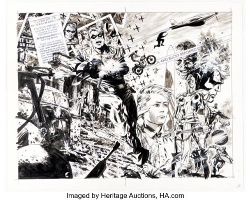Jackson "Butch" Guice Fear Itself: Captain America #7.1 Double Splash Pages 1-2 Original Art (Marvel, 2012). | Heritage