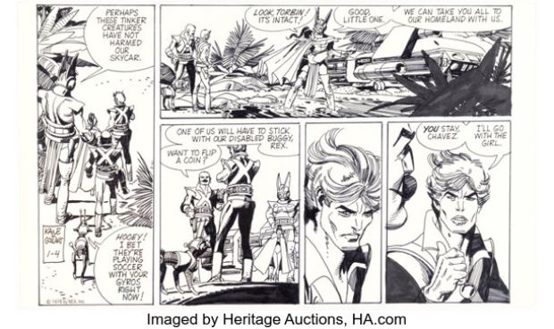 Gil Kane Star Hawks Double-Decker Daily Comic Strip Original Art 1-4-78 (NEA, 1978). | Heritage