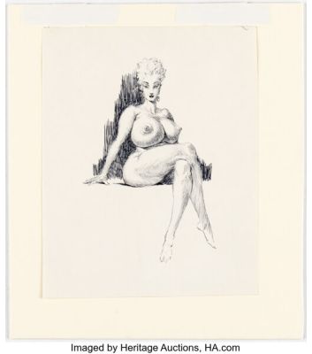 Roy G. Krenkel - Bodacious Nude Illustration Original Art (undated). | Heritage