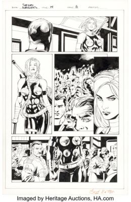 Scot Eaton, Jaime Mendoza, and Rick Ketcham Secret Avengers #14 Story Page 5 Original Art (Marvel, 2011).