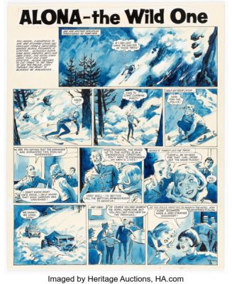 Leslie Otway Princess / Princess Tina Magazine Alona "The Wild One" Story Page 1 Original Art (IPC, c. 1960-1970s).