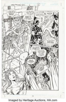 John Byrne, Tom Palmer, and Gregory Wright X-Men: The Hidden Years #2 Story Page 12 Original Art, Production Color Guide, and Color Proof Group of 3 (Marvel, 2000). (Total: 3 Items) | Heritage