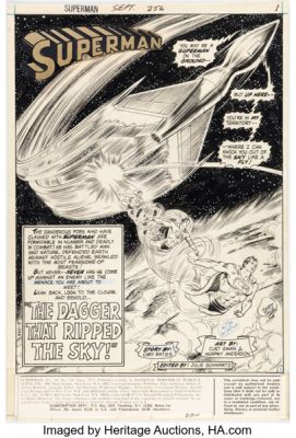 Curt Swan and Murphy Anderson Superman #256 Splash Page 1 Original Art (DC, 1972). | Heritage
