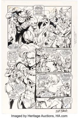 Brad Gorby, Mark Heike, and Bill Black FemForce #75 Story Page 12 Original Art (AC, 1994).