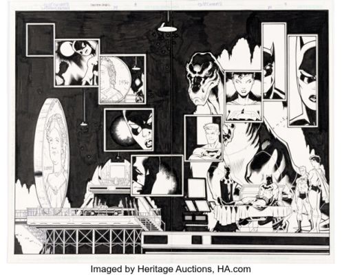 Ed McGuinness and Dexter Vines Superman / Batman #24 Double-Page Spread 8-9 Original Art (DC, 2006). (Total: 3 Items) | Heritage